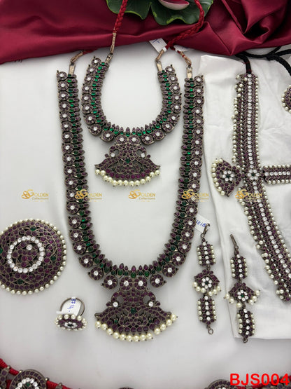 Kemp Black Bharatanatyam Jewellery Set | Temple Dance Jewellery Manufacturer