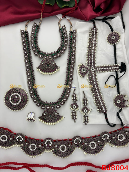 Kemp Black Bharatanatyam Jewellery Set | Temple Dance Jewellery Manufacturer Golden collections