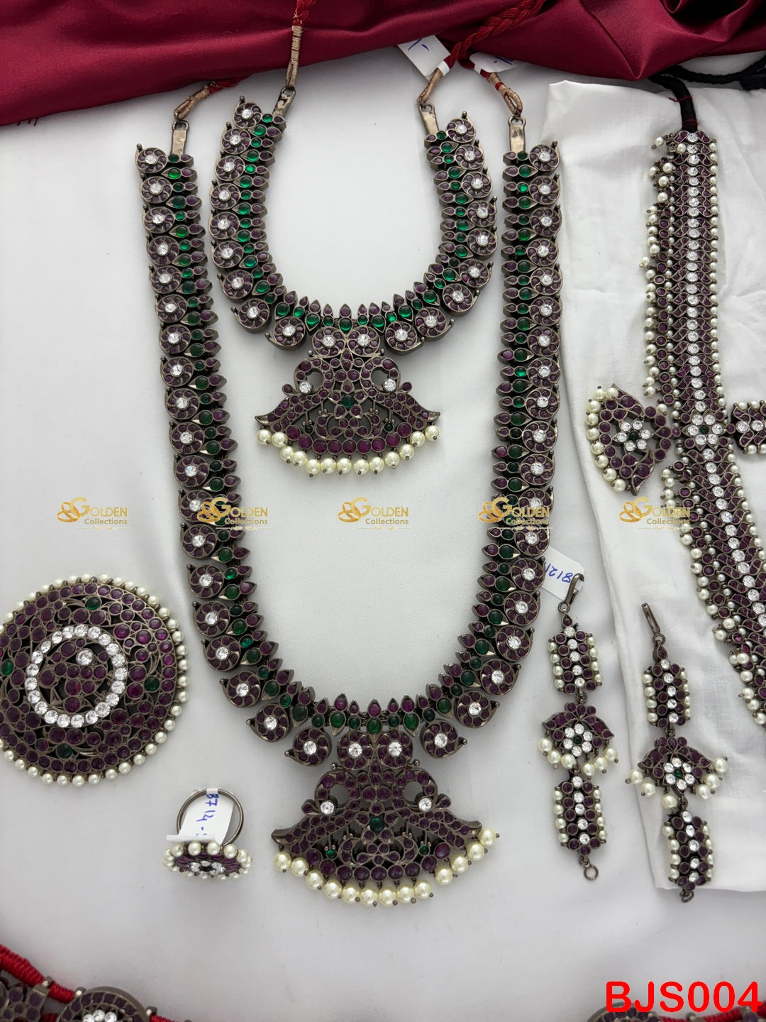 kemp black bharatanatyam jewellery set  goldencollections