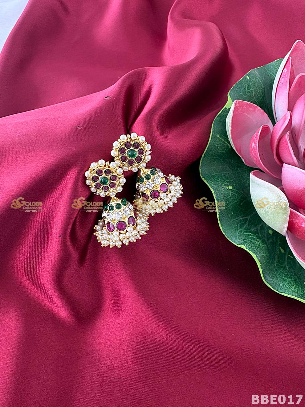 Kemp jhumka earrings for Bharatanatyam temple jewellery classical dance jhumki