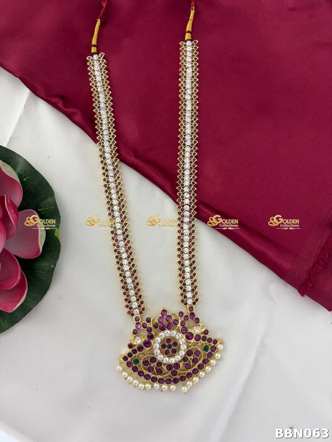 Kemp Long Haram Antique Temple Jewellery Set for Bharatanatyam & Arangetram