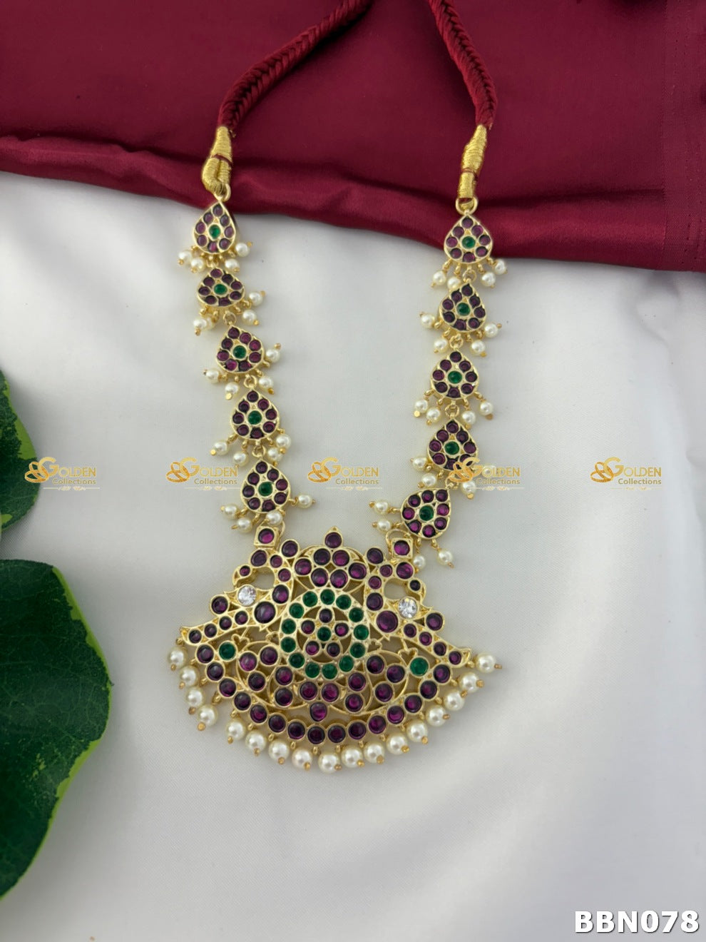 Kemp Necklace with Pendant | Bharatanatyam Temple Jewellery