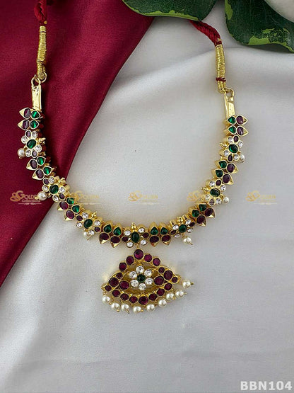 Kemp Short Necklace for Bharatanatyam | Temple Jewellery Choker