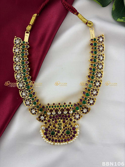 Kemp Short Necklace for Bharatanatyam | Temple Jewellery Choker