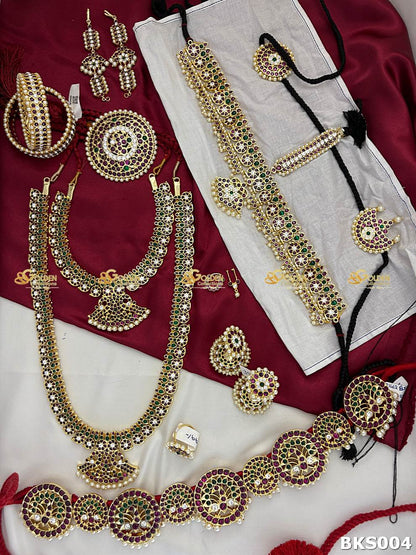Kempu Bharatanatyam Jewellery Set for Arangetram and Temple Dance