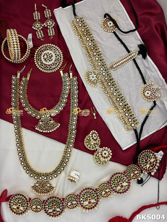 Kempu Bharatanatyam Jewellery Set for Arangetram and Temple Dance