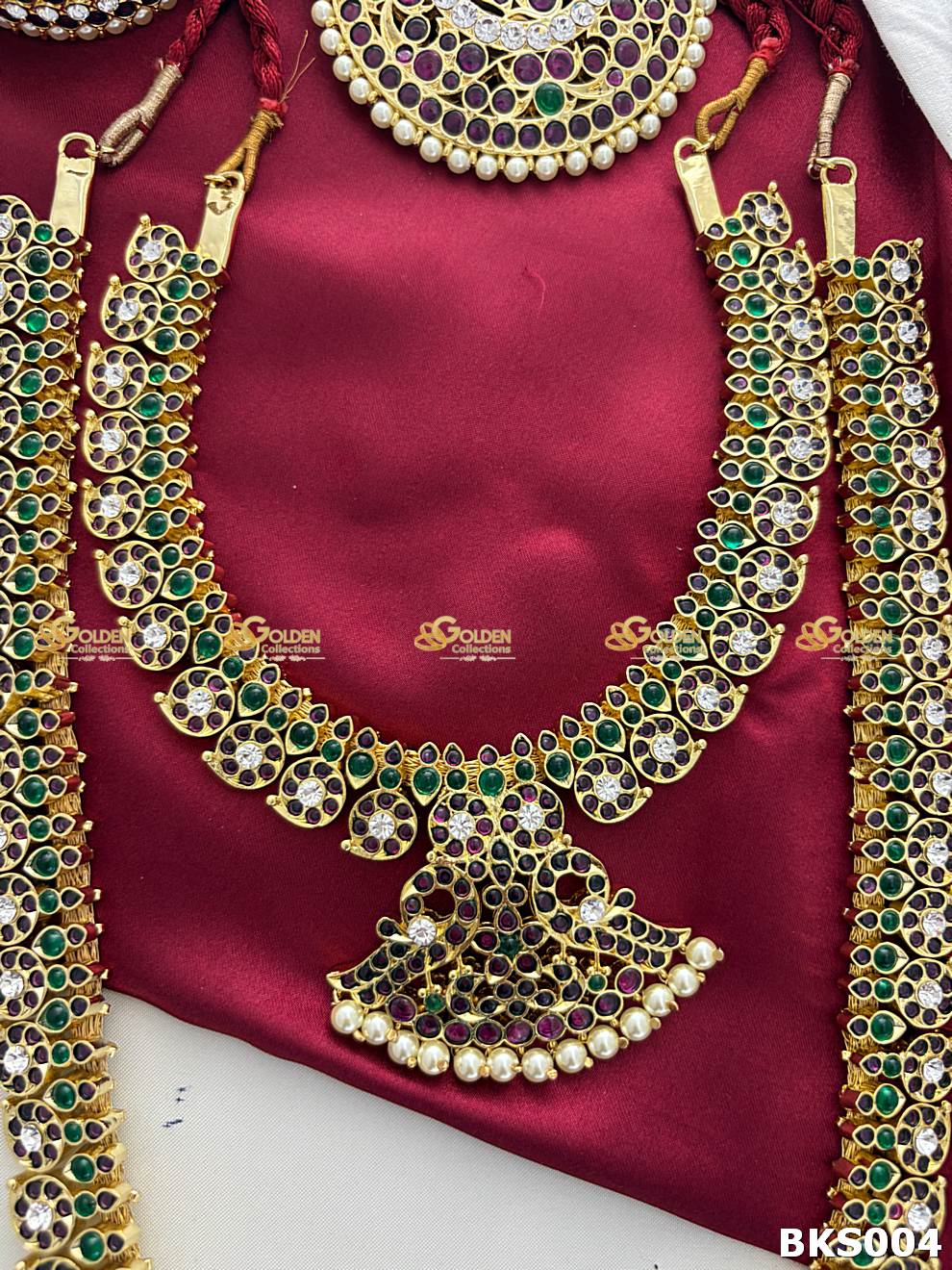 Kempu Headset with Sun and Moon Netti Chutti for Bharatanatyam