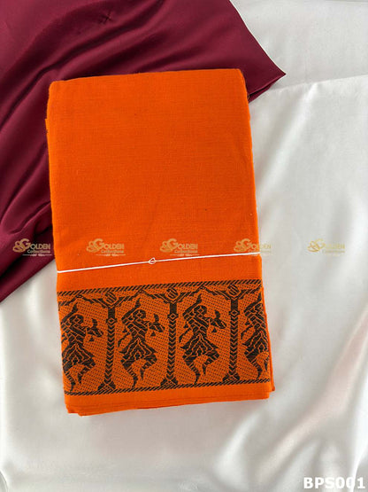 Bharatanatyam practice saree for posture training and dance movement Orange
