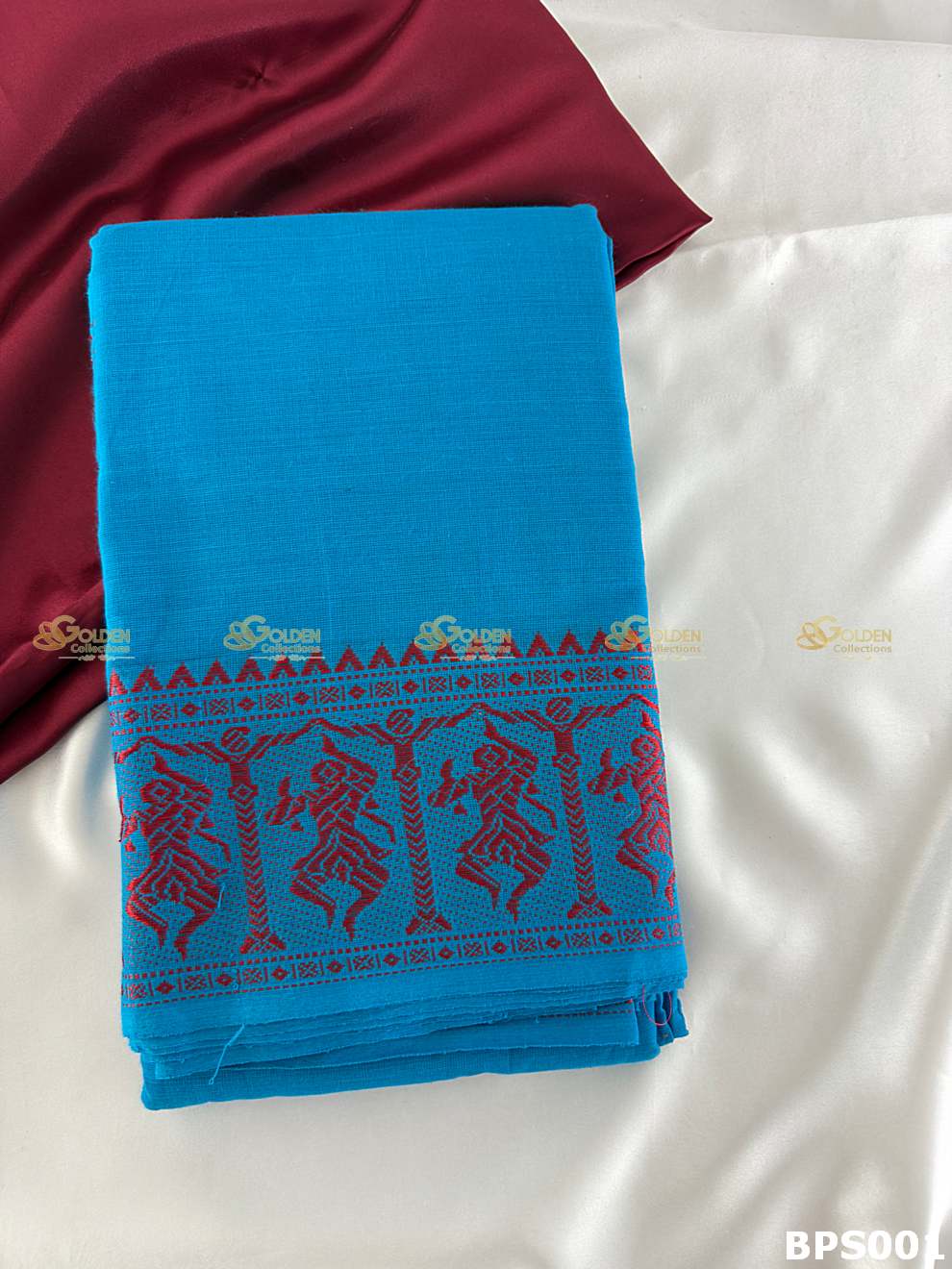 Cotton dance practice saree for Bharatanatyam and Kuchipudi training sessions Blue