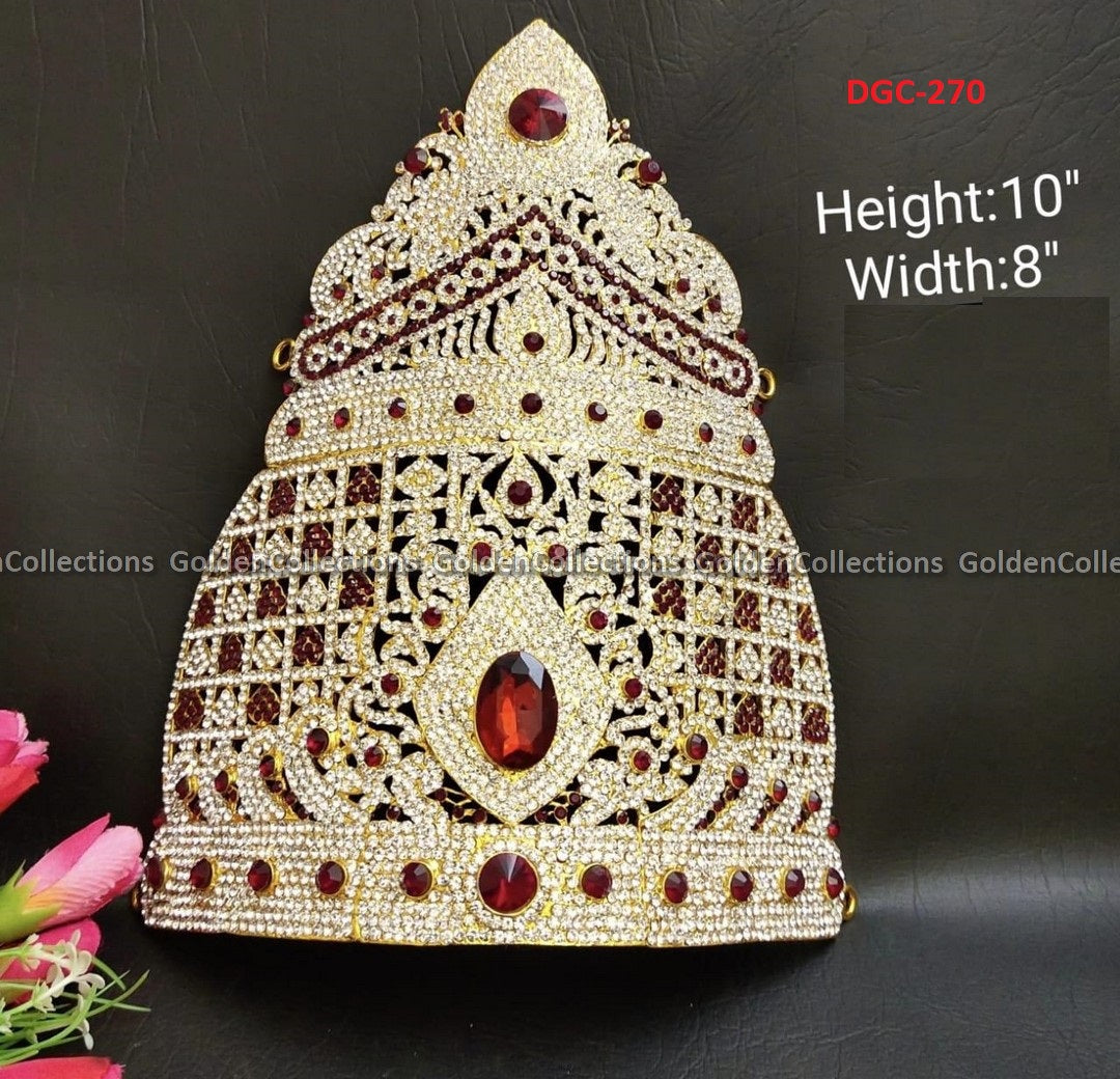 Goddess Half Stone Crown DGC270 deity crown image 1
