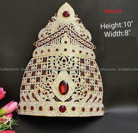 Goddess Half Stone Crown DGC270 deity crown image 1