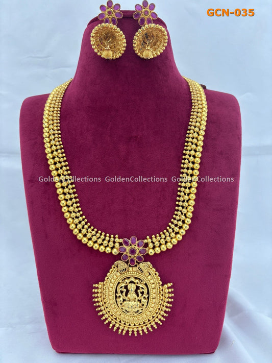 Lakshmi Necklace Set : Trending Gold Necklaces 2024 GCN-035