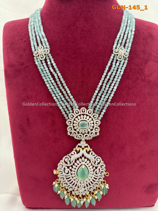 Long Necklaces For Women : Beads Fashion Jewellery Necklace GoldenCollections 2