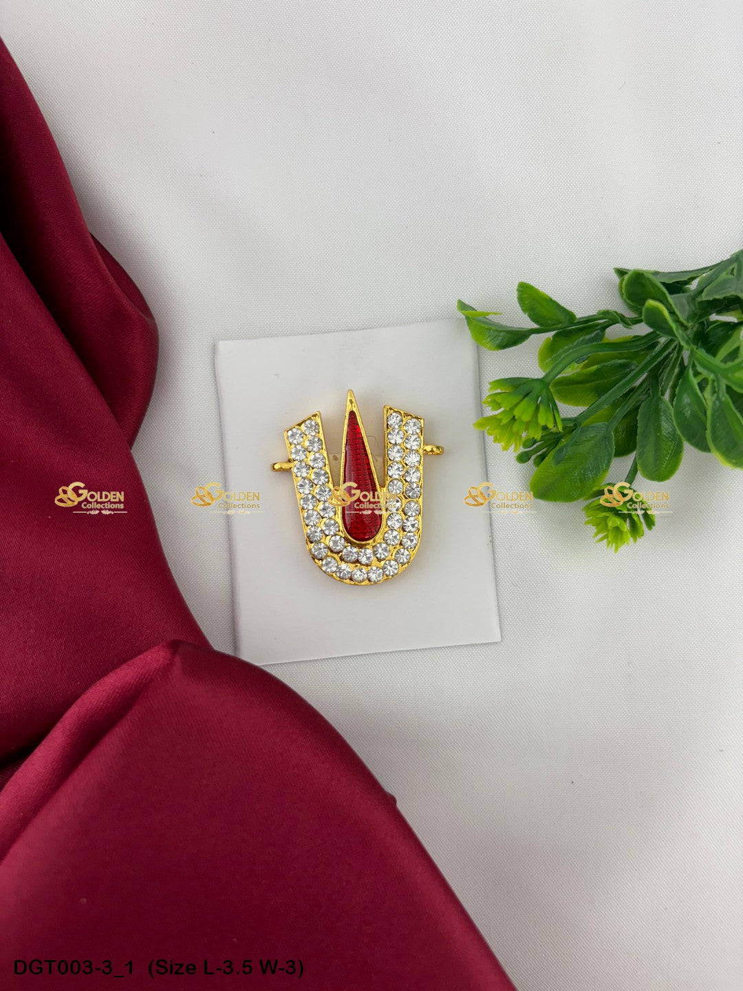 Balaji Vishnu Namam Thiruman Tilak with Stone Work DGT-003 Bindi / Tilak deity alankaram image 10