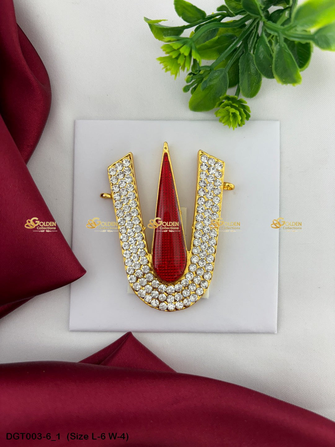 Balaji Vishnu Namam Thiruman Tilak with Stone Work DGT-003 Bindi / Tilak deity alankaram image 19