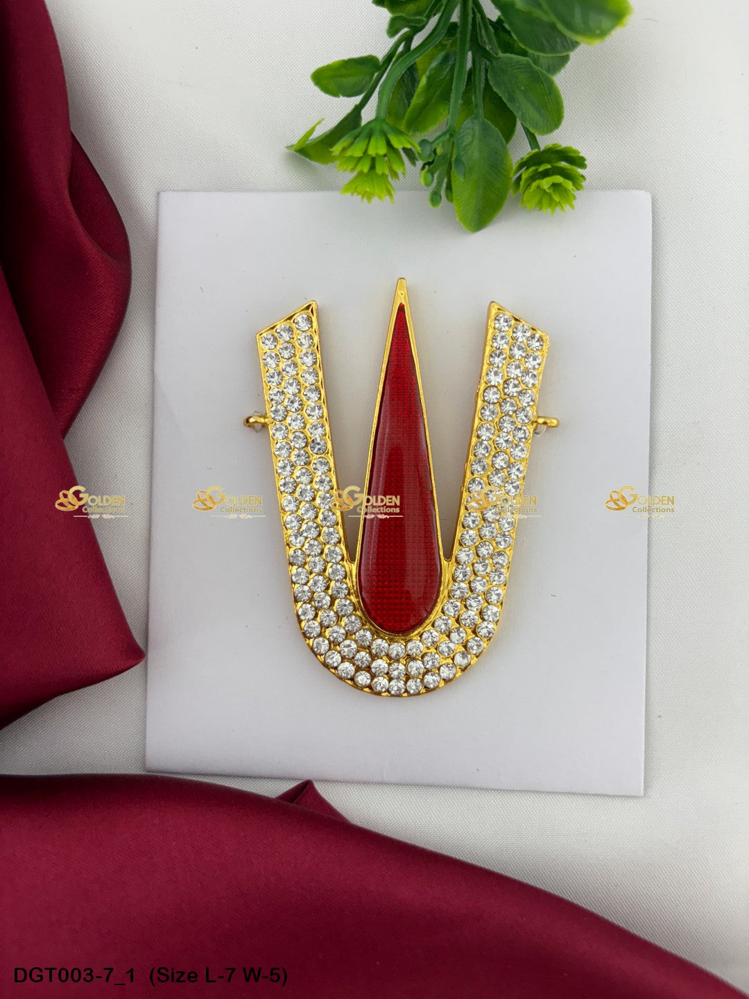 Balaji Vishnu Namam Thiruman Tilak with Stone Work DGT-003 Bindi / Tilak deity alankaram image 22
