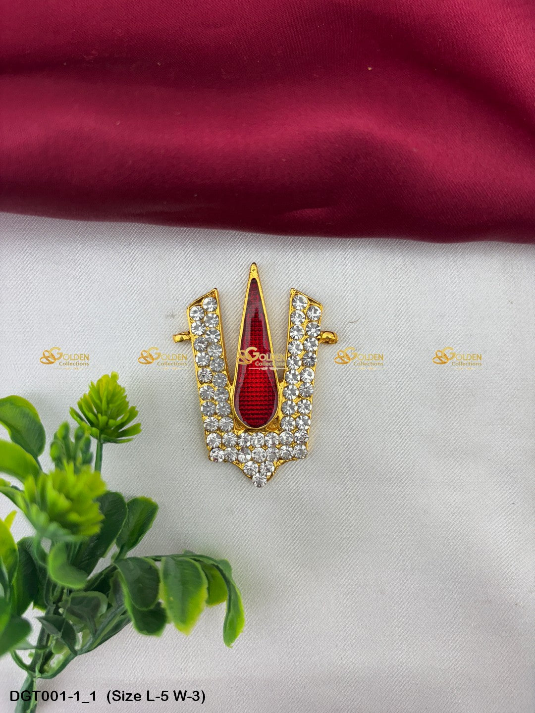 Balaji Vishnu Namam Thiruman Tilak with Stone Work DGT-001 Bindi / Tilak deity alankaram image 4