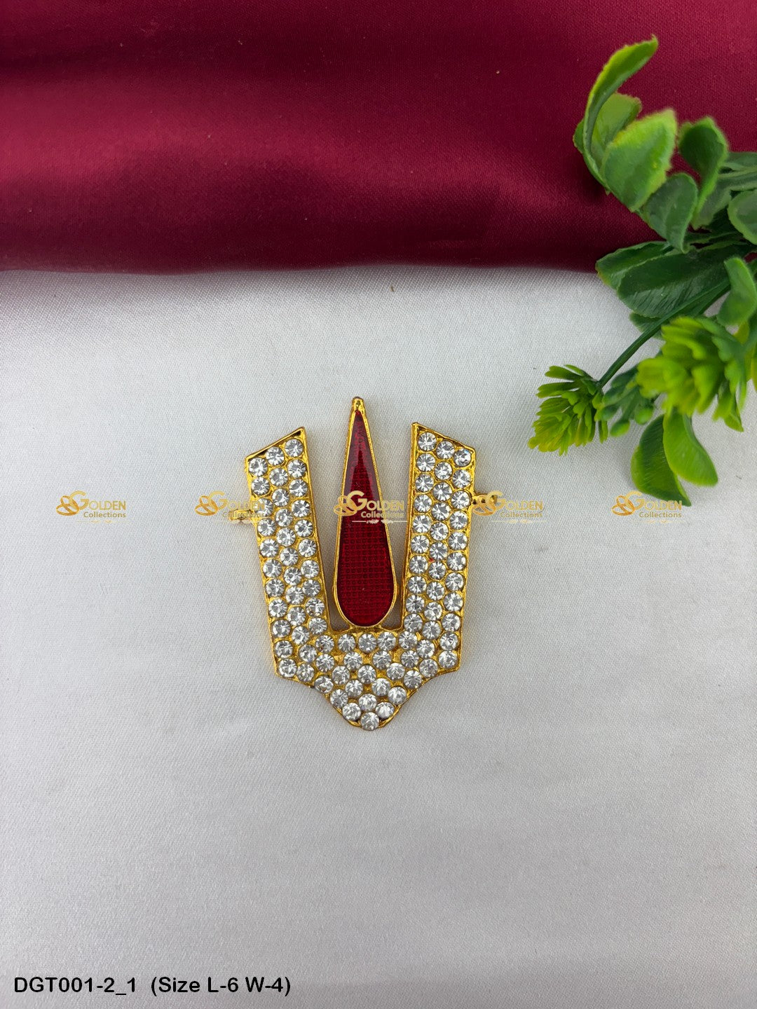Balaji Vishnu Namam Thiruman Tilak with Stone Work DGT-001 Bindi / Tilak deity alankaram image 7