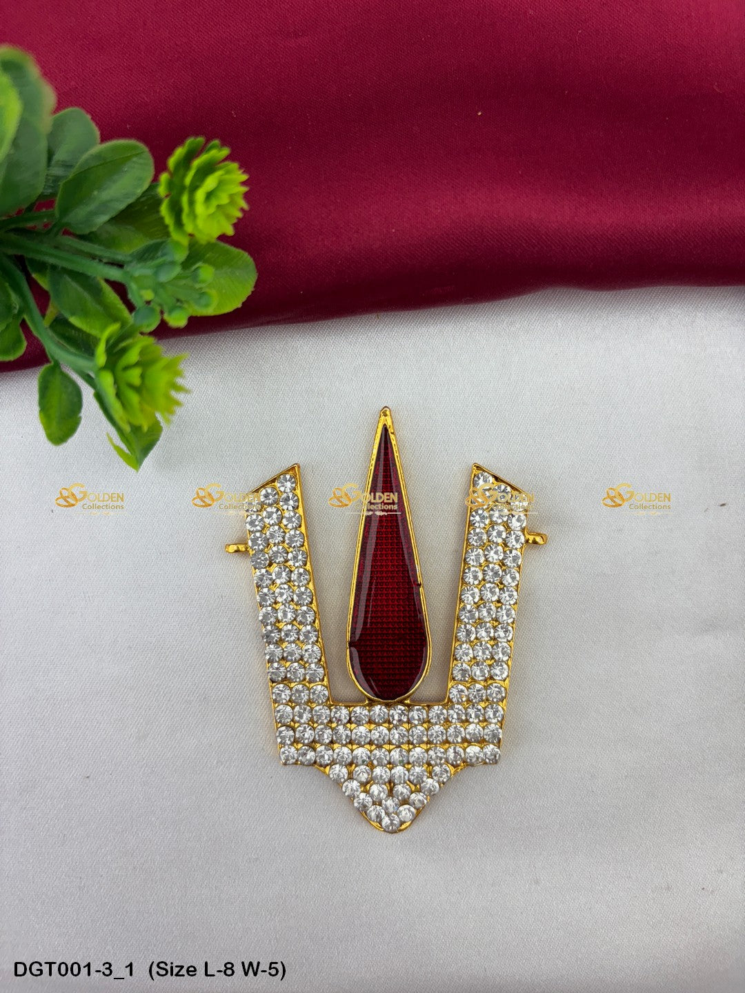 Balaji Vishnu Namam Thiruman Tilak with Stone Work DGT-001 Bindi / Tilak deity alankaram image 10
