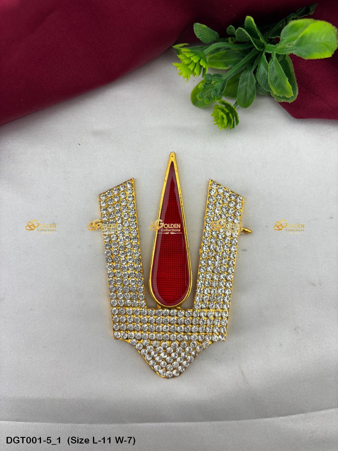Balaji Vishnu Namam Thiruman Tilak with Stone Work DGT-001 Bindi / Tilak deity alankaram image 16