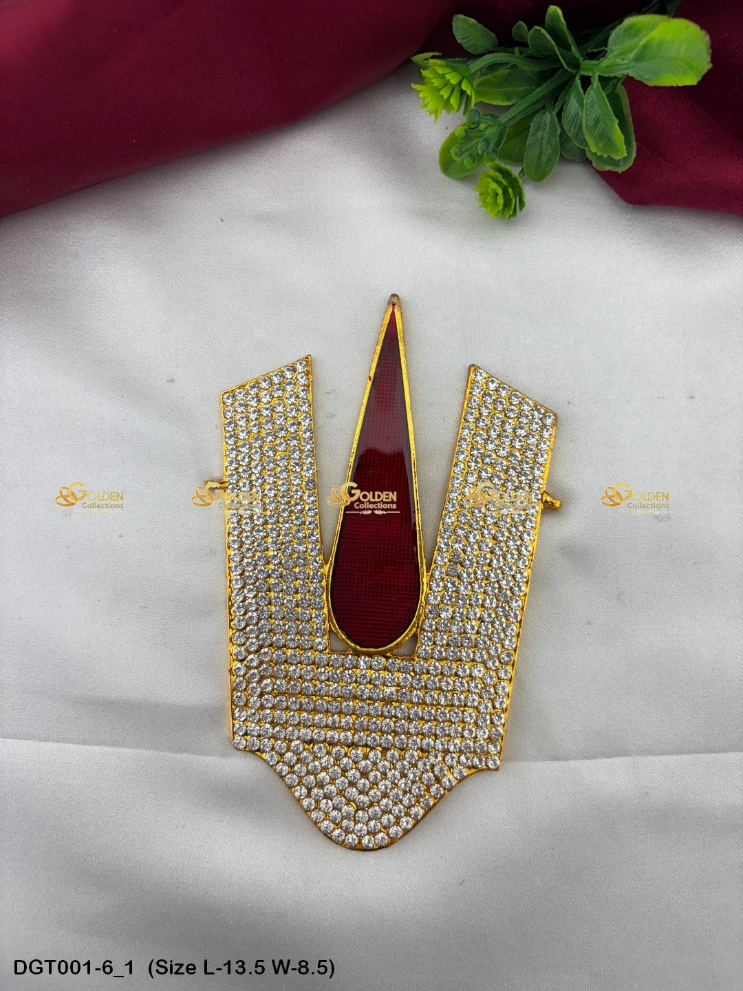 Balaji Vishnu Namam Thiruman Tilak with Stone Work DGT-001 Bindi / Tilak deity alankaram image 19