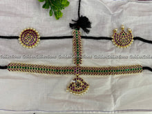 Real Kemp Bharatanatyam Kuchipudi Headset BBH002 with red-green kemp stones