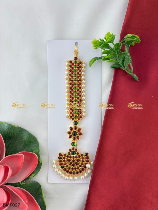 Maang Tika For Bharatanatyam Traditional Dance Jewelry Color: Multi, Style: Mang Tika Image 1