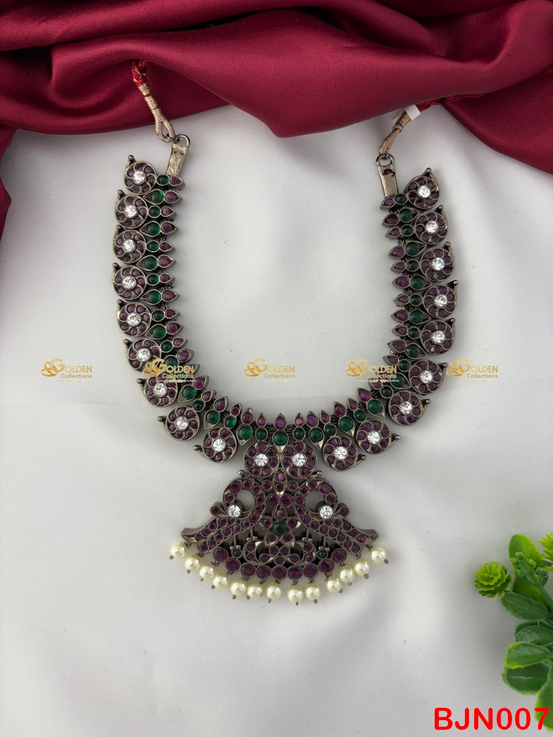 Mango Malai Necklace – temple jewellery mango design haram for Bharatanatyam dance and South Indian bridal wear