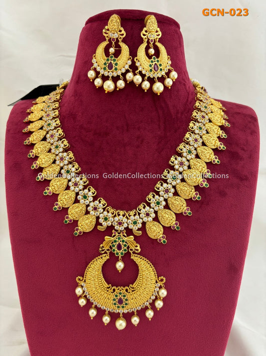 Marriage Bridal Gold Plated Necklace Designs Goldencollections GoldenCollections 