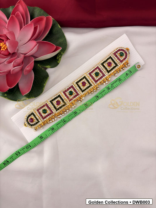 Measurement and scale view of Narrow Deity Waist Belt Vaddanam for Idols for fit checking