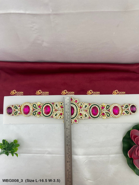 Deity Vaddanam Waist Belt with Stone Work WBG-008 Waist Belts deity alankaram image 3