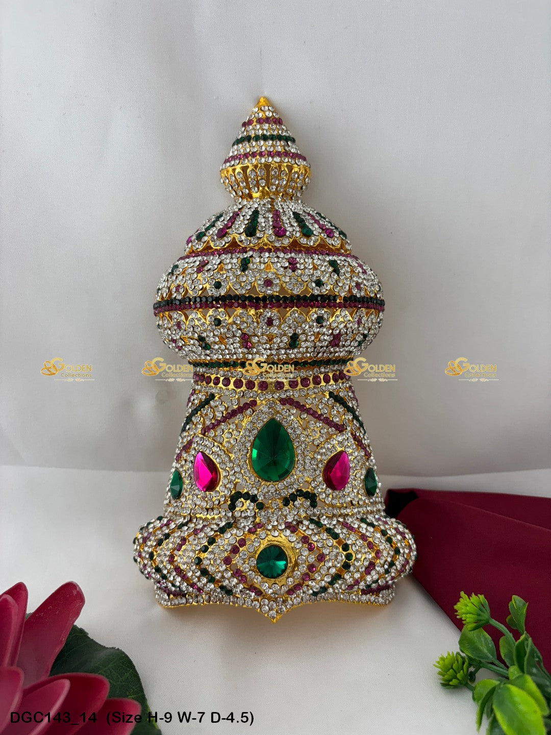 Goddess Half Round Stone Crown DGC143 deity crown image 13
