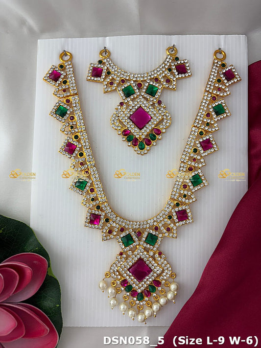 ornate deity short haram indian god jewellery set dsn 058_1