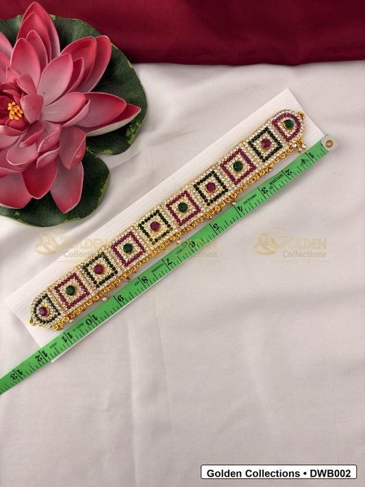 Measurement and scale view of Ornate Deity Waist Belt Vaddanam for Idols for fit checking