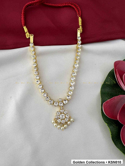Additional product view of Pearl Chain Real Kemp Short Necklace with Pendant from Golden Collections