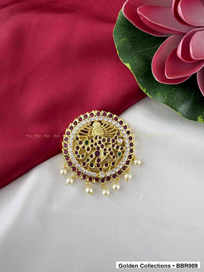 Angled product view of Pearl Drop Real Kemp Rakodi for Dance Hair Bun from Golden Collections
