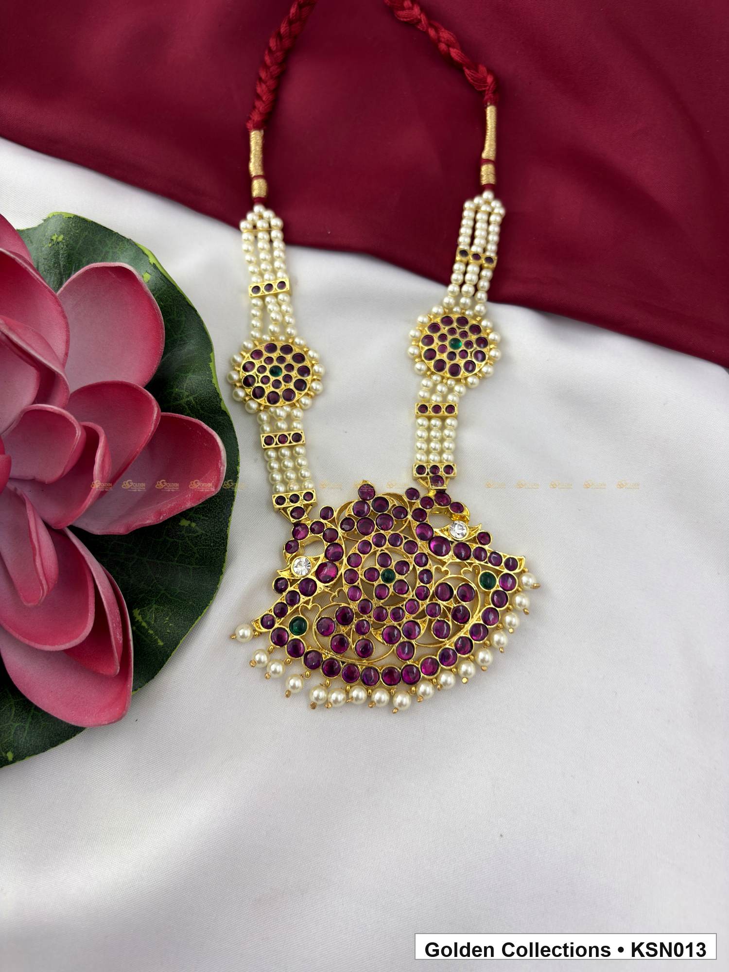 Additional product view of Pearl Mango Real Kemp Short Necklace for Dance from Golden Collections