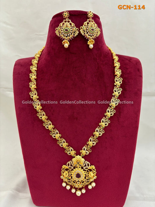 Pearl Necklace Designs : Latest Neck Sets Golden Collections 
