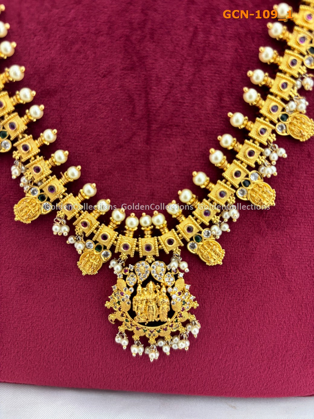 Ram Parivar Guttapusalu One Gram Gold Necklace Set GCN-109