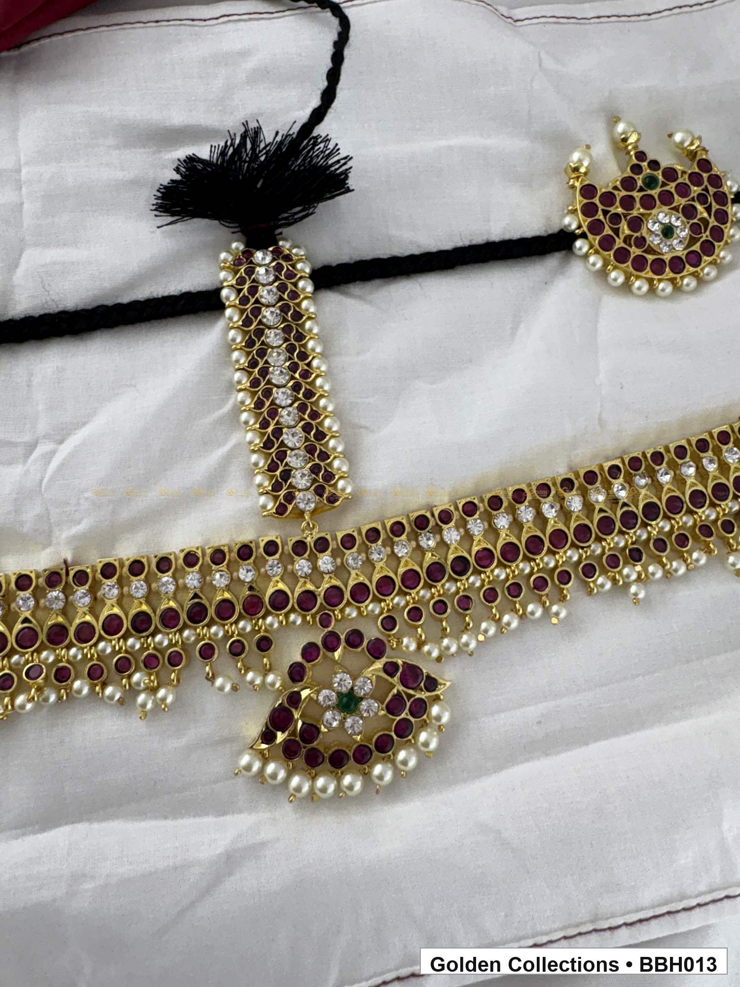Angled product view of Real Kemp Dance Headset with Sun Moon Hair Ornaments from Golden Collections