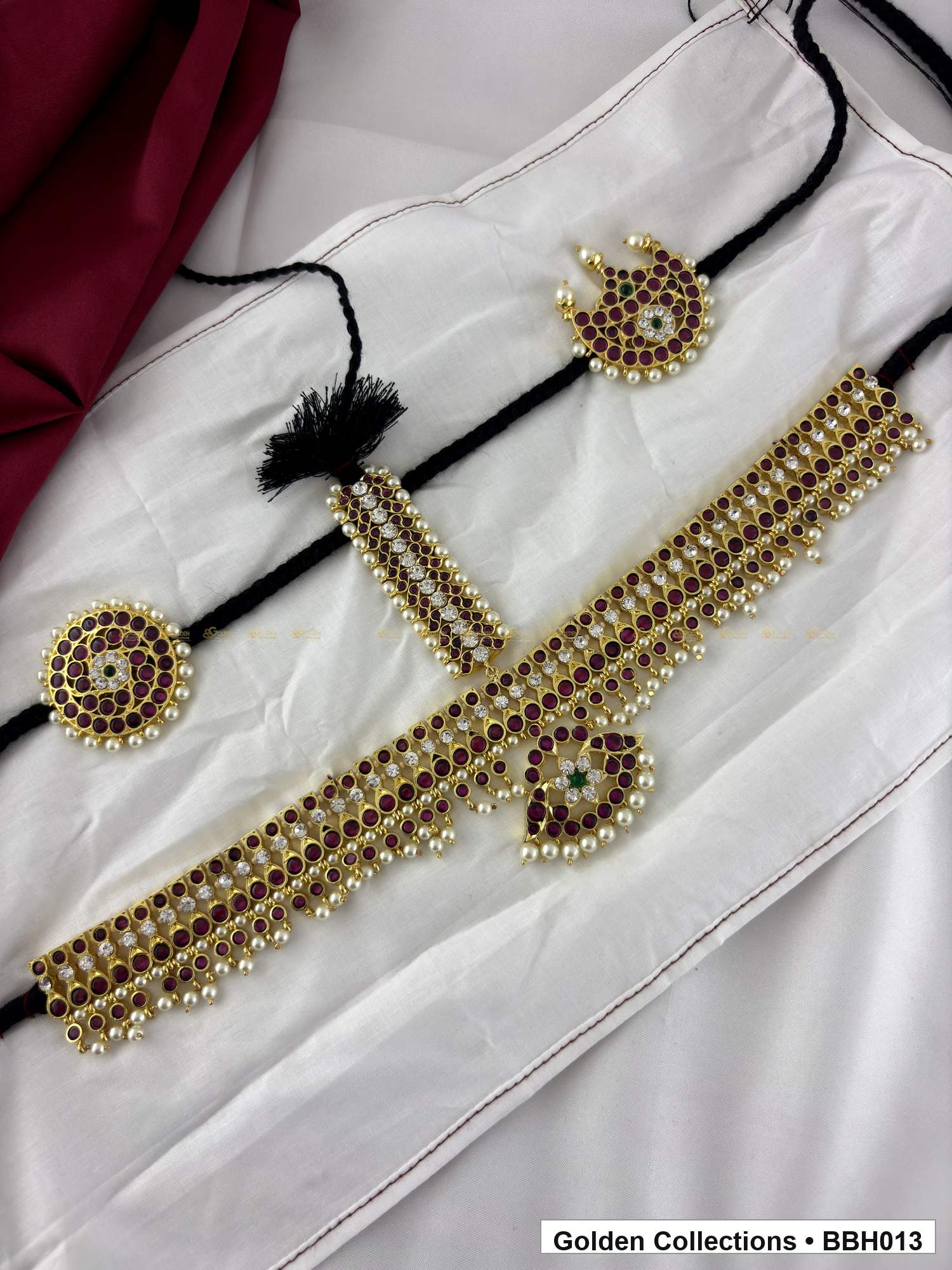 Detail view of Real Kemp Dance Headset with Sun Moon Hair Ornaments from Golden Collections