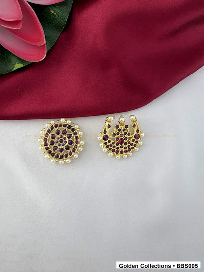 Front view of Real Kemp Sun and Moon Hair Ornaments for Dance from Golden Collections