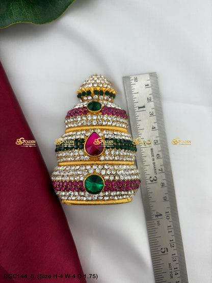 Deity Half Round Stone Crown DGC144 deity crown image 6