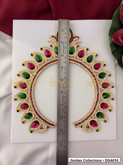 Measurement and scale view of Regal Deity Arch for Idol Alankaram for fit checking