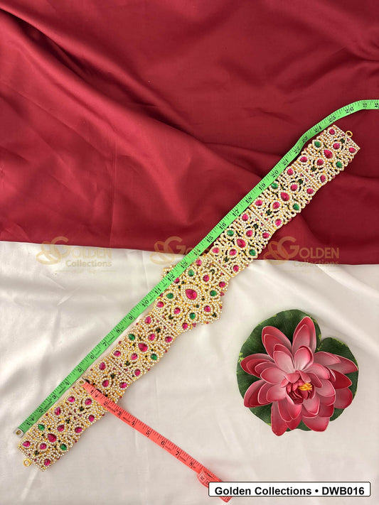 Measurement and scale view of Regal Deity Waist Belt Vaddanam for Idols for fit checking