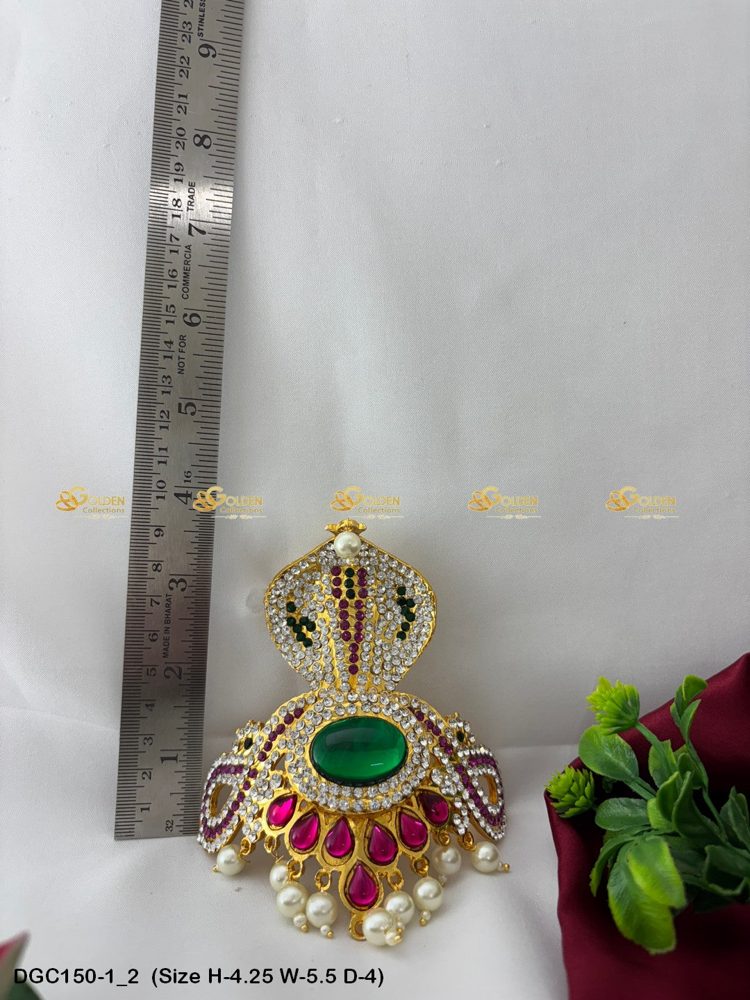 Goddess Half Round Stone Crown DGC150 deity crown image 6