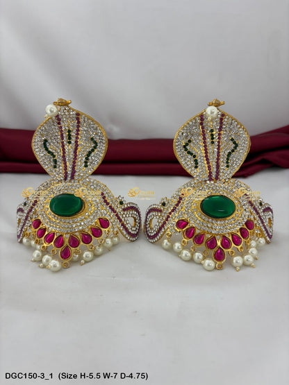 Goddess Half Round Stone Crown DGC150 deity crown image 12
