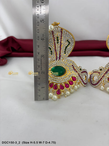 Goddess Half Round Stone Crown DGC150 deity crown image 13