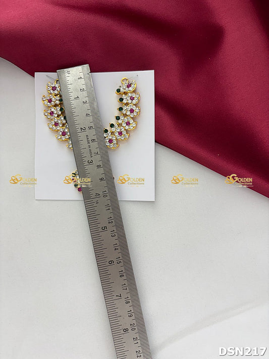 Deity Short Haram / Short Necklace DSN217 deity short haram measurement photo showing ruler size reference