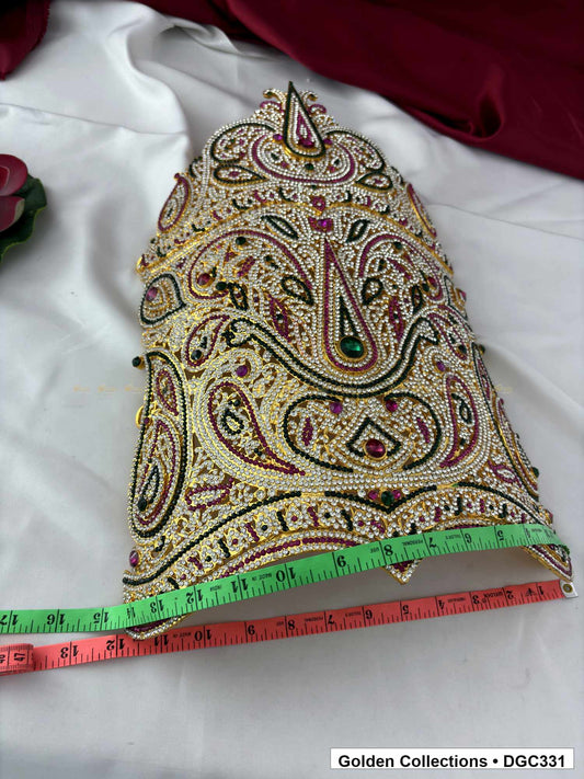 Front view of Stone Deity Crown Arch for God and Goddess Idols from Golden Collections